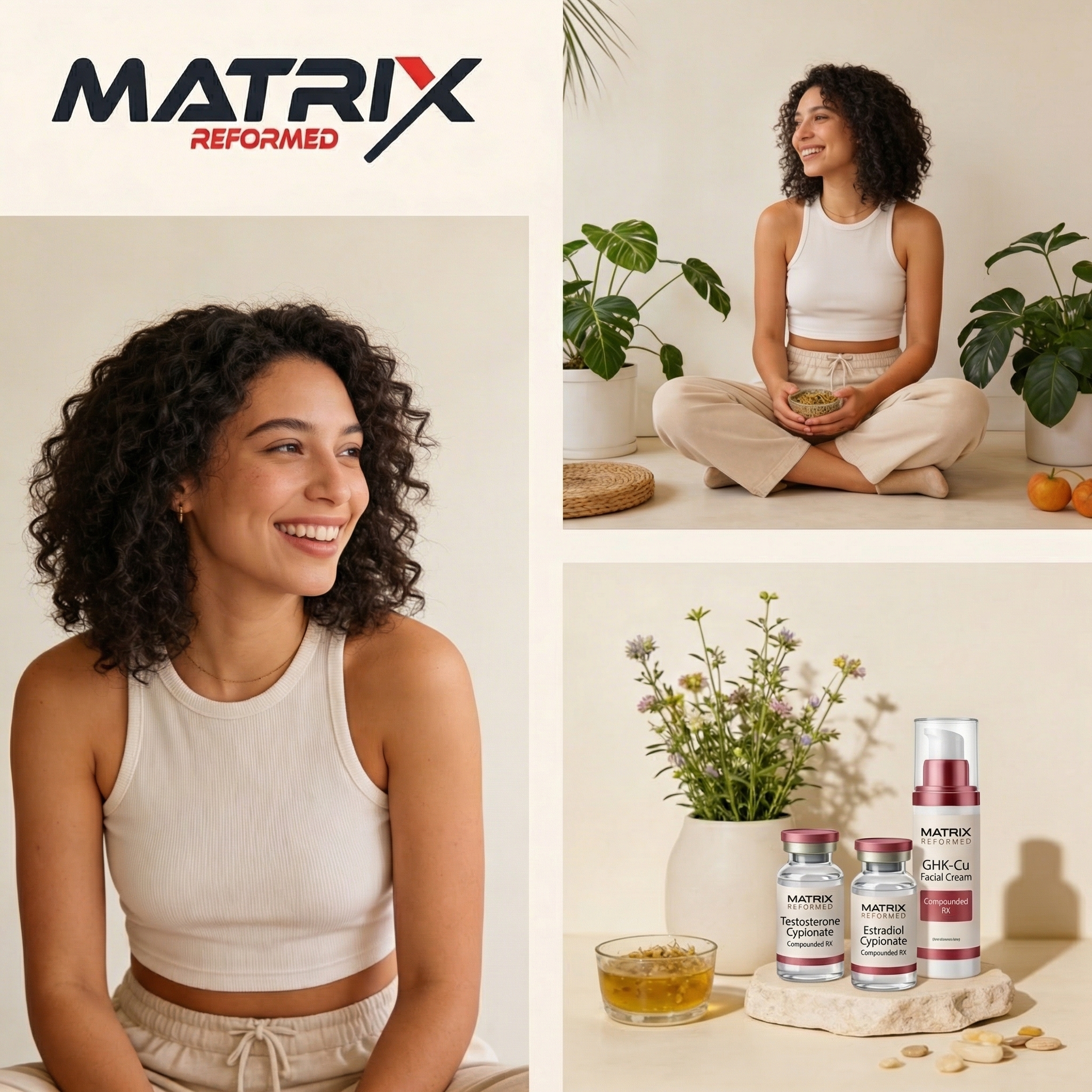 hf_20260326_162143_a53da5d7-a781-4365-8a18-5408e68d69e9 Woman enjoying a healthy lifestyle with female hormone therapy products from Matrix Reformed